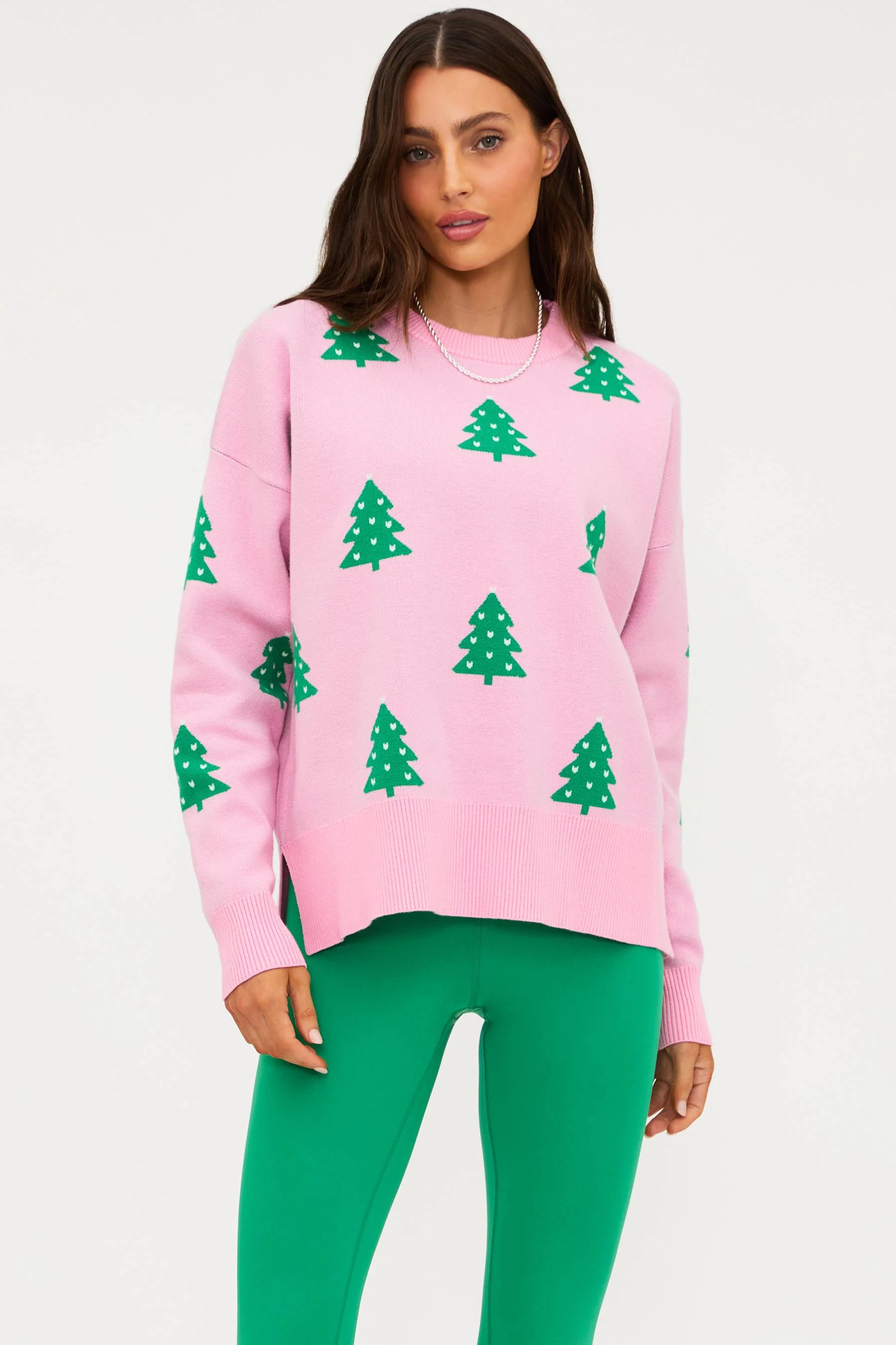Callie Sweater Pink Christmas | Holiday Sweater | Beach Riot | Beach Riot