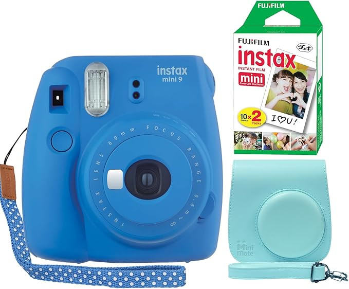 Fujifilm Instax Mini 9 Instant Camera Cobalt Blue + Minimate Custom Case + Fuji Instax Film 20 Sh... | Amazon (US)