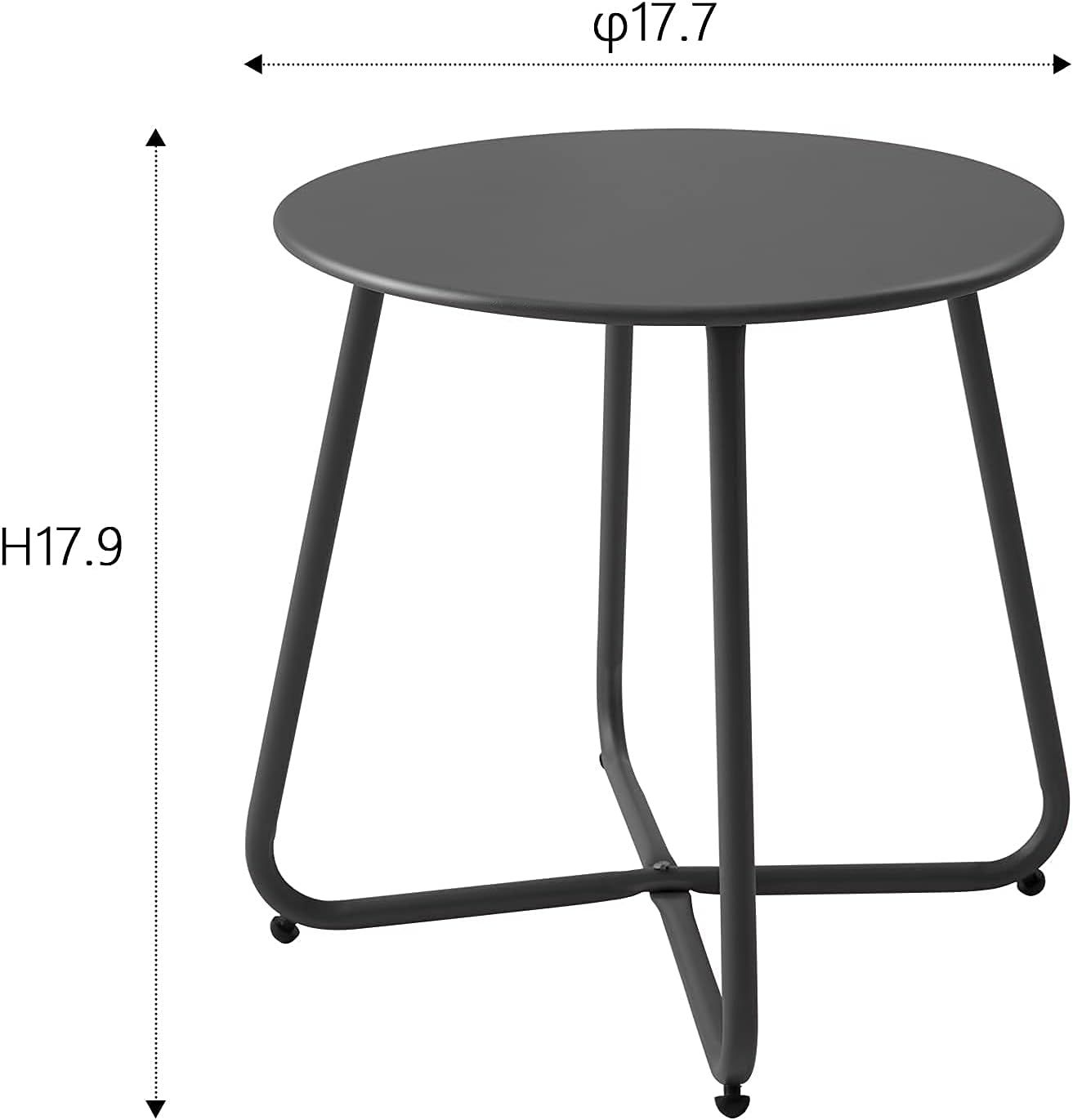 Outdoor Table Small Patio Side Table, Round Metal Side Table, Weatherproof, Portable, Outdoor End... | Amazon (US)