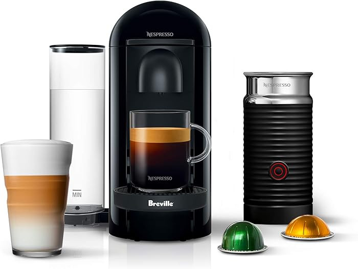 Nespresso Vertuo Plus Coffee and Espresso Maker by Breville, Ink Black with Aeroccino Milk Frothe... | Amazon (US)