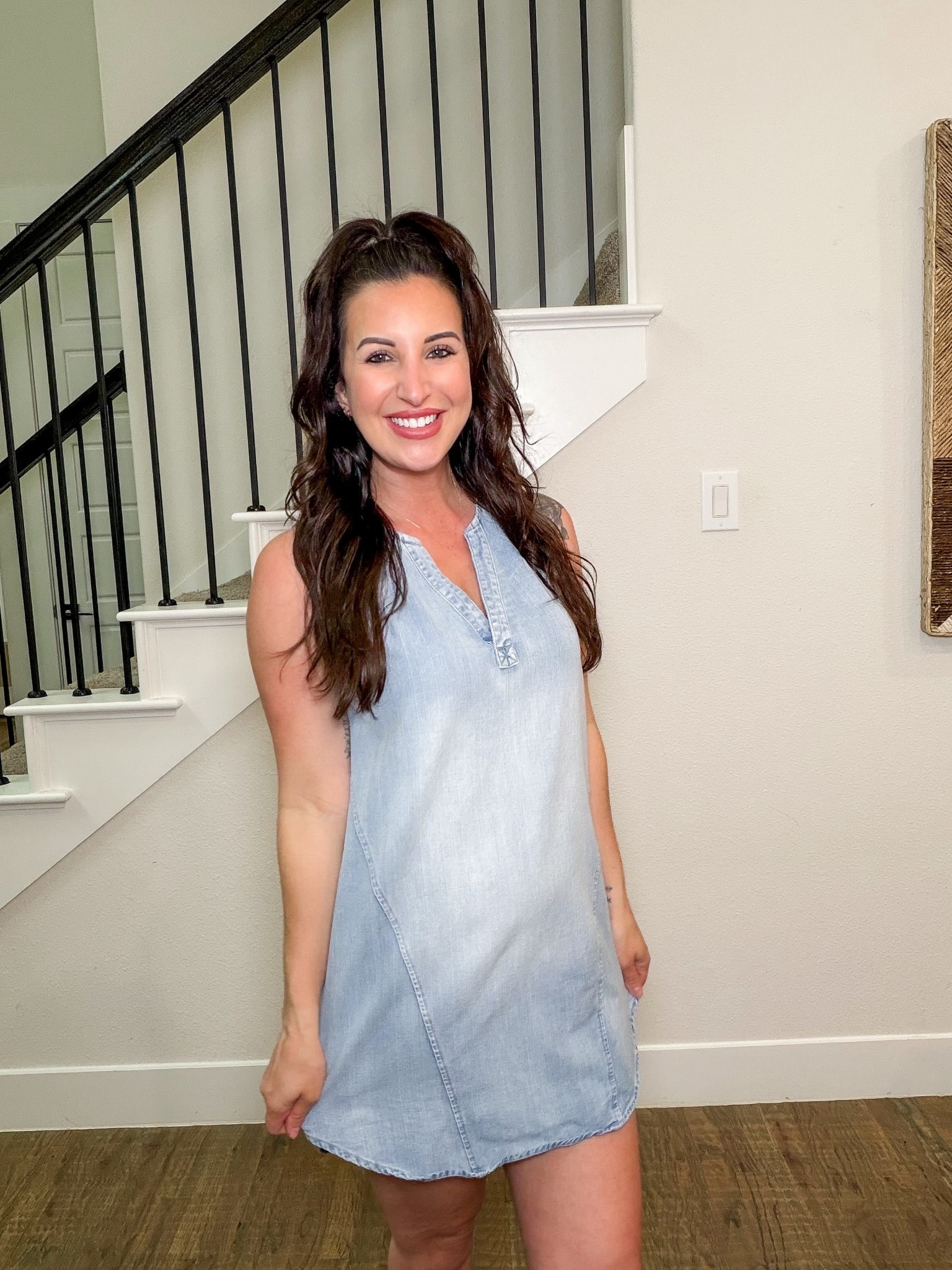 Summer denim dress.
140 lbs , 5’6 wearing a size small
ISLE15 for 15% off 

#LTKootd