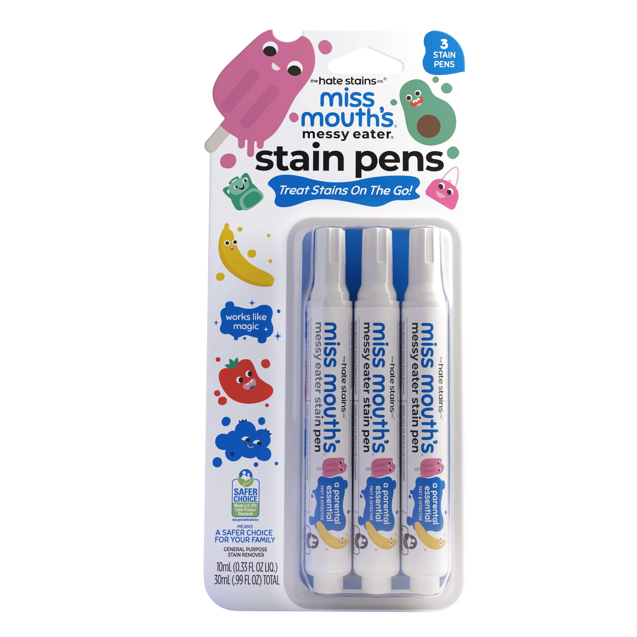 Miss Mouth's Messy Eater Stain Treater Pens for Baby & Kids, 3 Pack, Newborn & Baby Essentials, S... | Walmart (US)