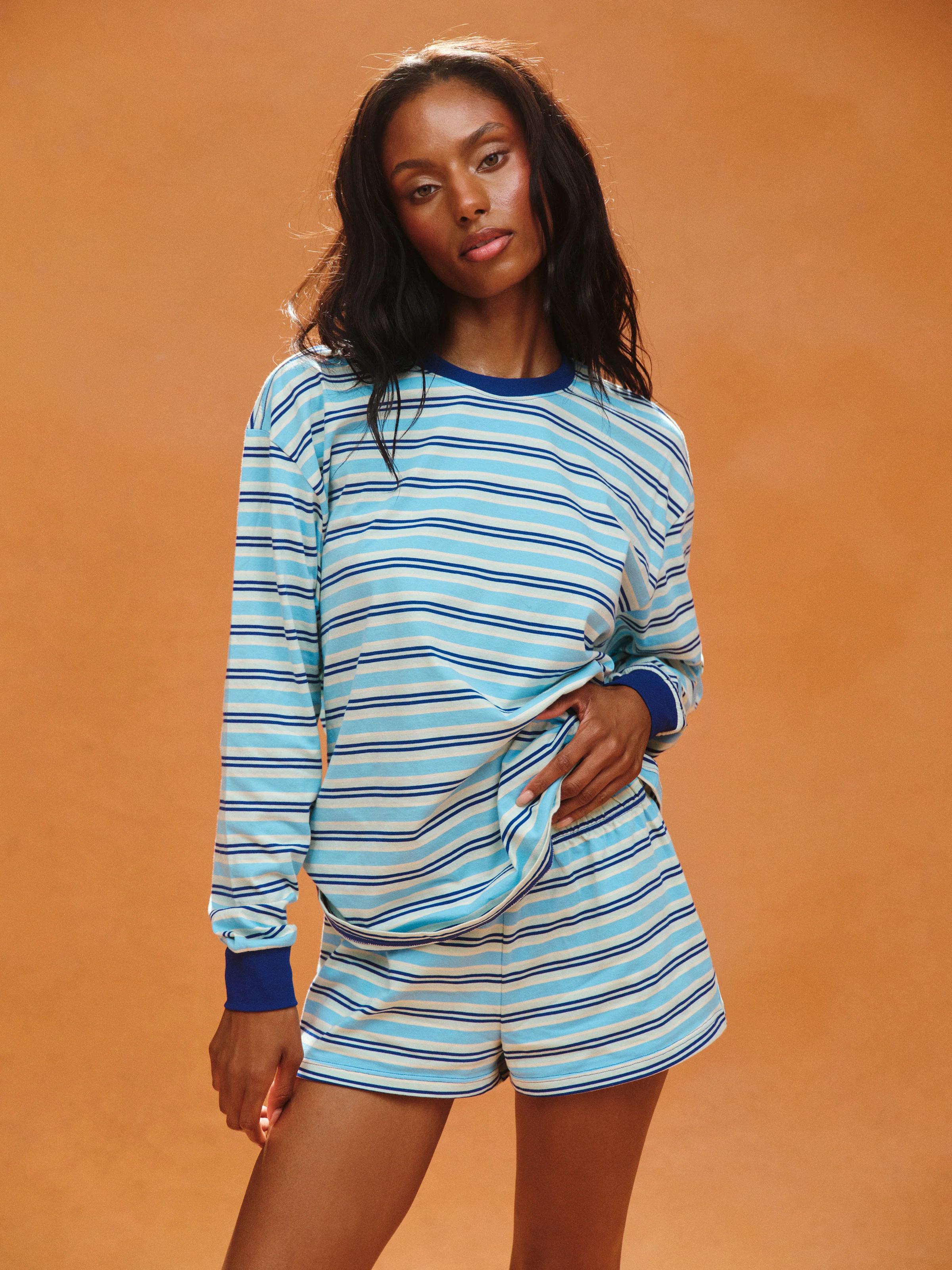 HEAVY COTTON EASY STRIPE SHORTS - MAUI | SET Active