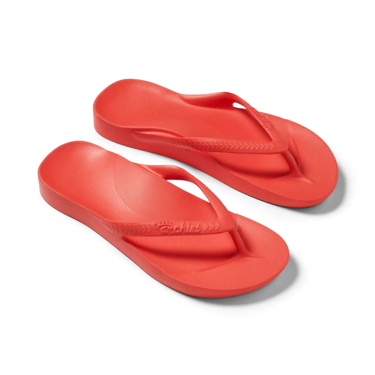 Unisex Arch Support Flip Flops In Coral | Shop Simon