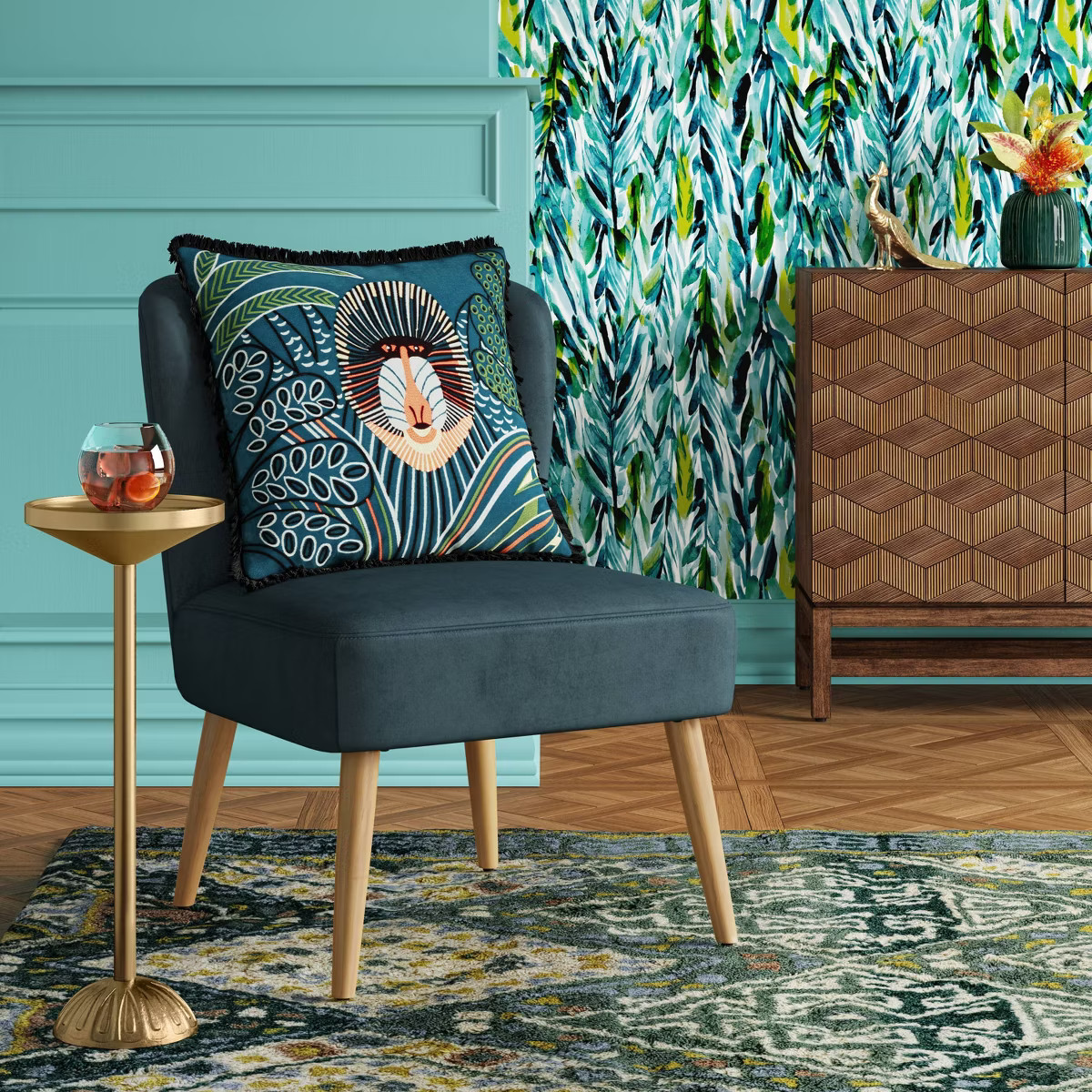 Catalana Round Figural Metal Drink Table Brass - Threshold™ | Target