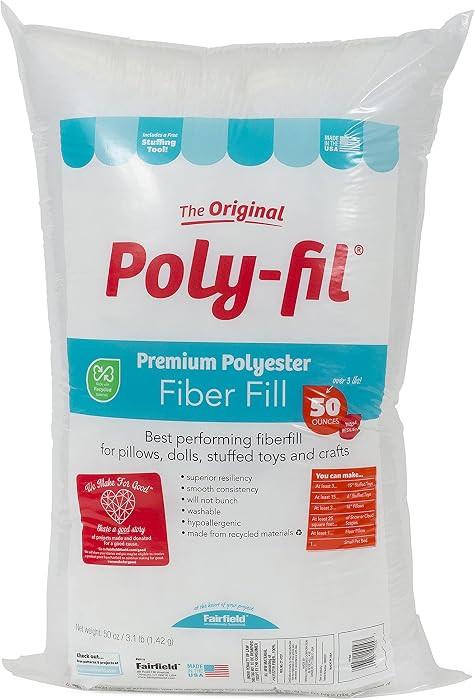 Poly-Fil Fairfield Original Fiber Fill Stuffing, Premium Polyester, 50 oz Bag | Amazon (US)