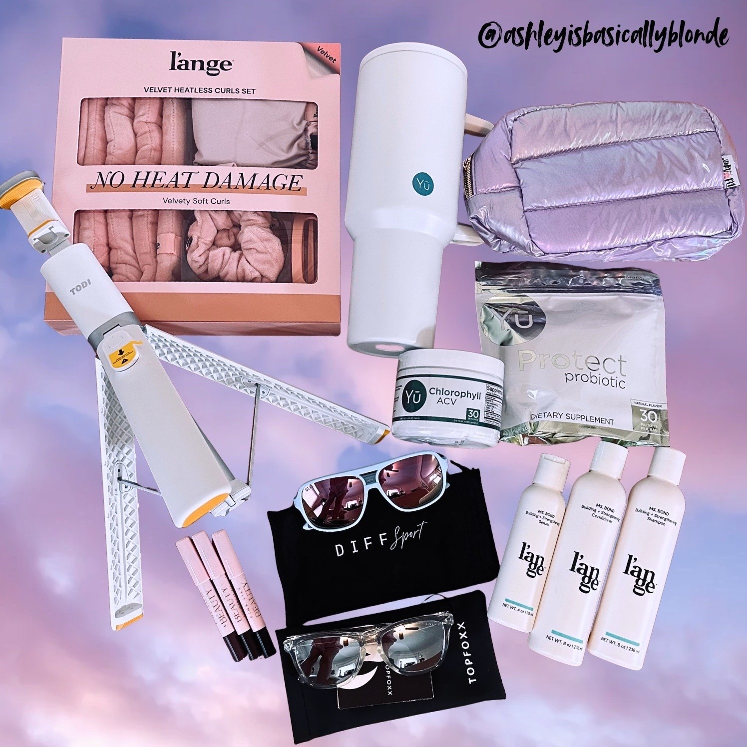 Don't miss out on this one-- it'll be my last giveaway for a little while! 🩵🌸💜 I started doing giveaway box a few years ago to show my appreciation for you being here with me on this page. I'm so proud of the community we have, made up of the most inspiring, strong, and cool women ever! Xo

To enter, must complete all:
💜 1.) L1KE this post & F0LLOW me
🩵 2.) C0MMENT with what you've been up to this summer! Ex: fun trip, memory made, etc. 

🌸 BONUS: 10x Entries!!! Anything you've ordered from me since our last giveaway counts. DM a screenshot of your order and I'll add your extra entries to the wheel. Thank you sm for your support! 🌸

The WINNER will be announced on Sunday, Sept 13th on my IG story! Good luck 🫶🏼

What's in the box: ($350+ value)
-l'ange heatless curls set
-3 piece l'ange Ms Bond set
-todi tripod phone stand
-40oz yu insulated tumbler
-yu protect probiotic (melon)
-yu chlorophyll ACV (apple)
-3 piece eyeliner + shadow sticks
-diff sport light blue sunglasses
-topfoxx clear frame sunglasses
-purple metallic pouch 

#givingback #thanksforbeinghere #bestcommunity #womensupportingwomen

#LTKselfcare #LTKBeauty #LTKSaleAlert