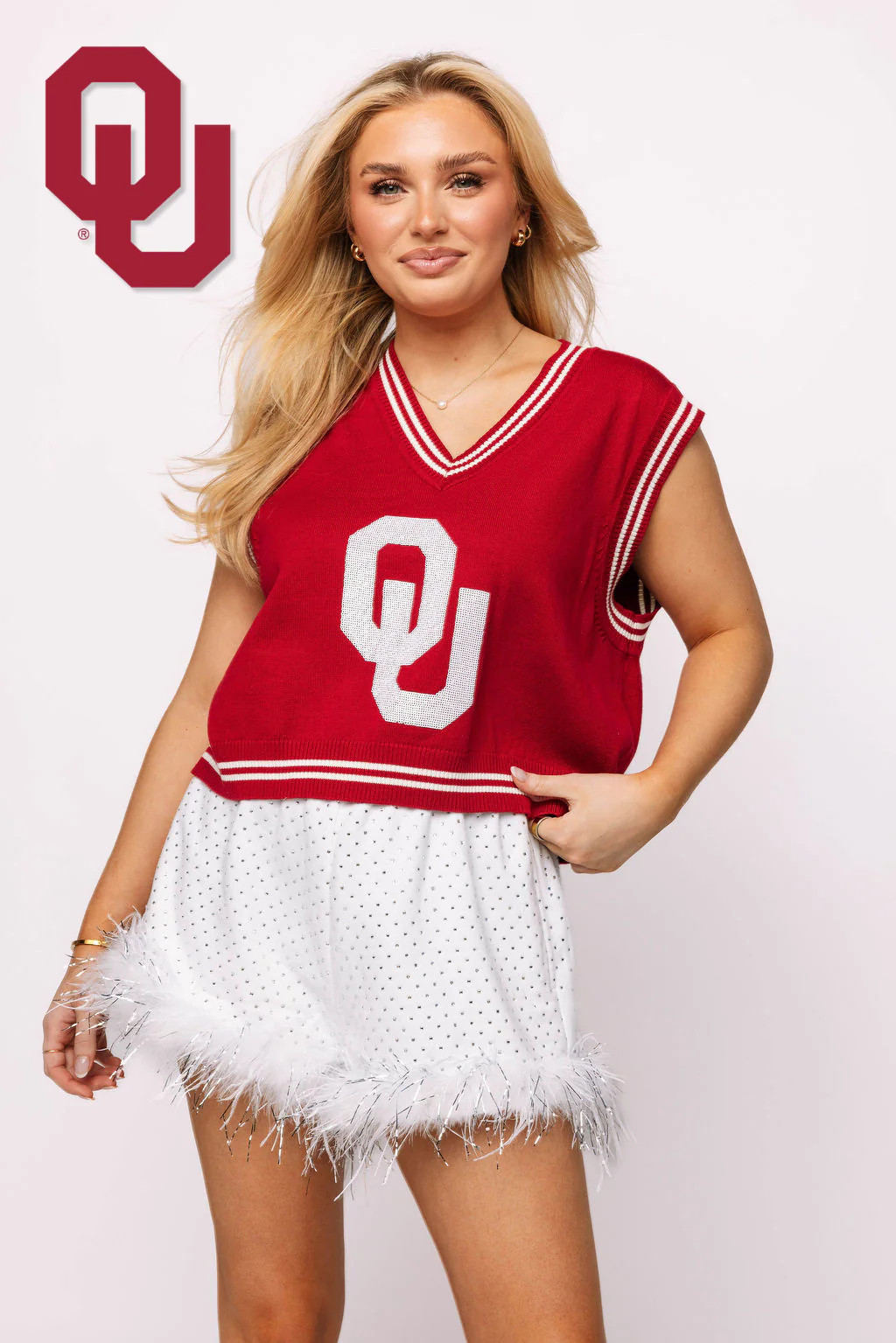 Licensed Oklahoma Small Mascot Sweater Vest | Queen of Sparkles