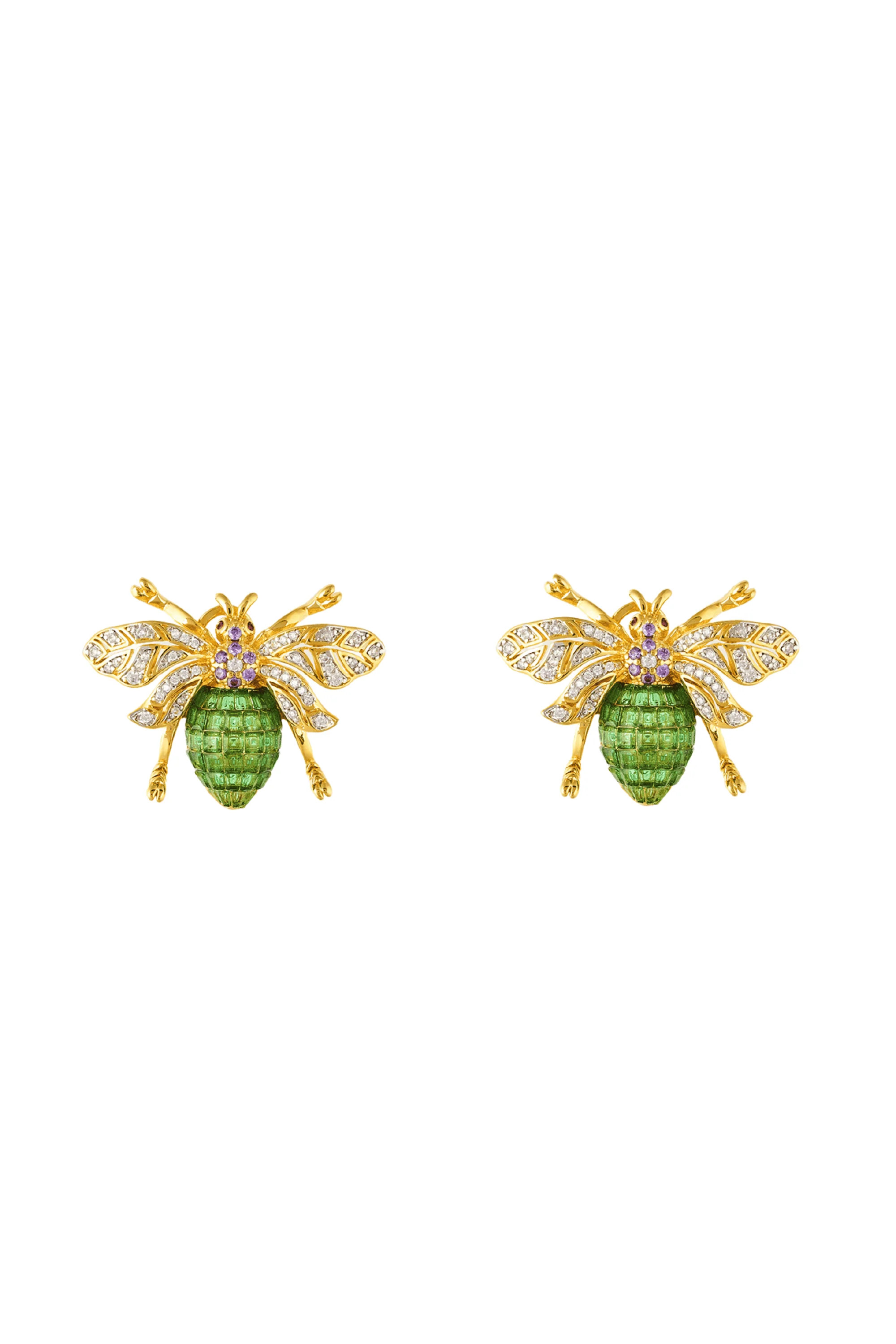 Emerald Bumblebee Earrings | COUPER