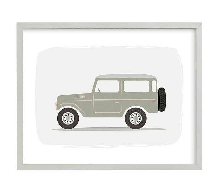 Minted® Vintage Land Cruiser, Wall Art by Karidy Walker; 8x10, White | Pottery Barn Kids