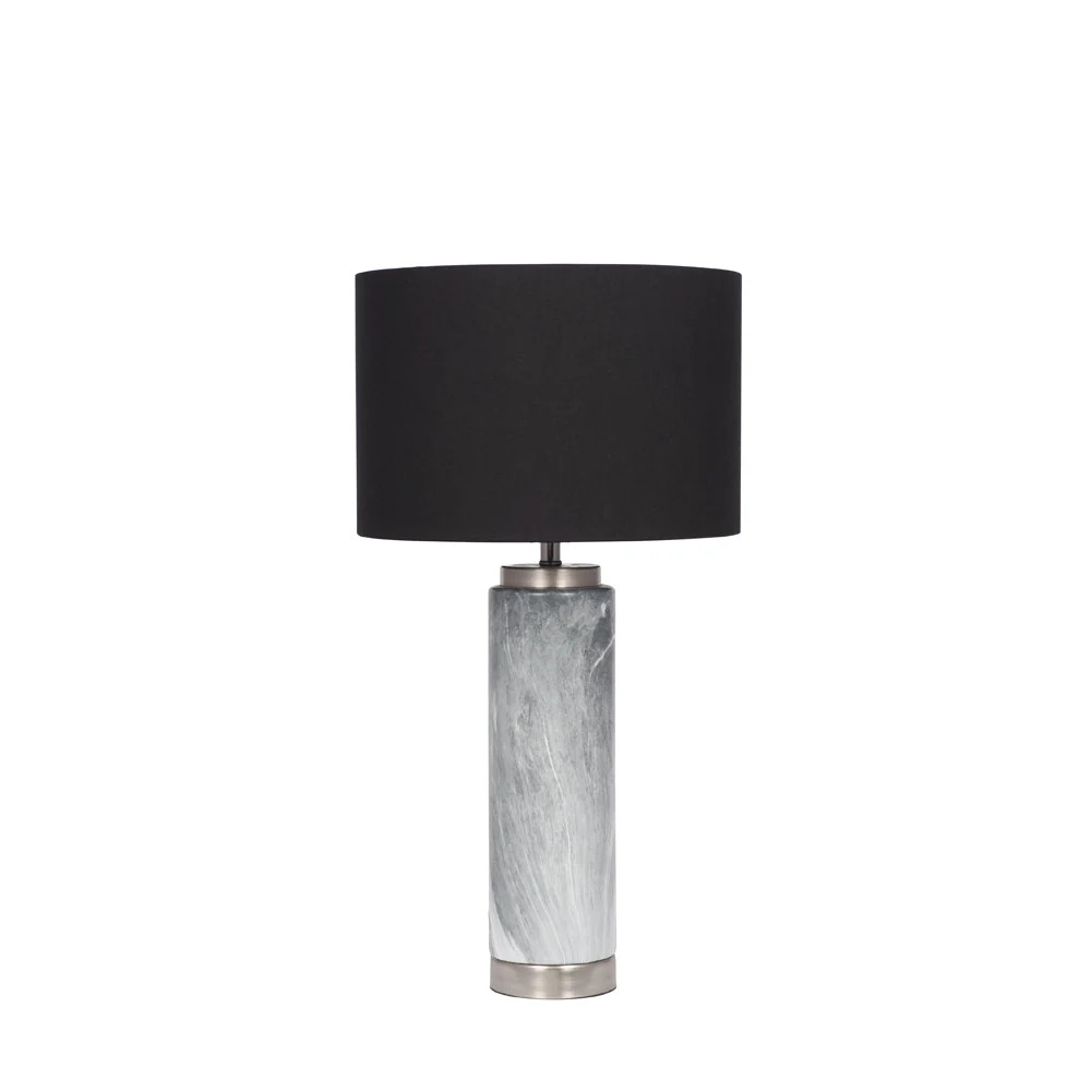 Caria Tall Marble Effect Ceramic Table Lamp - Grey | Olivia's