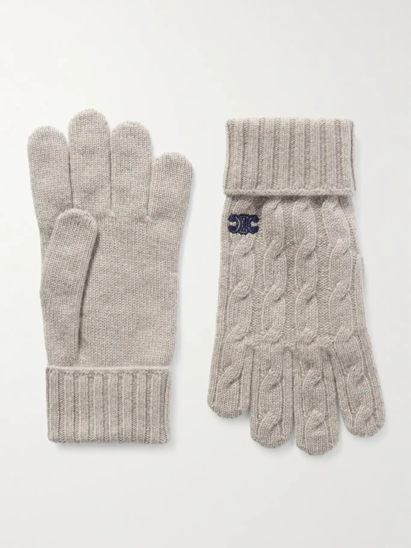 Logo-Embroidered Cable-Knit Cashmere Gloves | Mr Porter (US & CA)