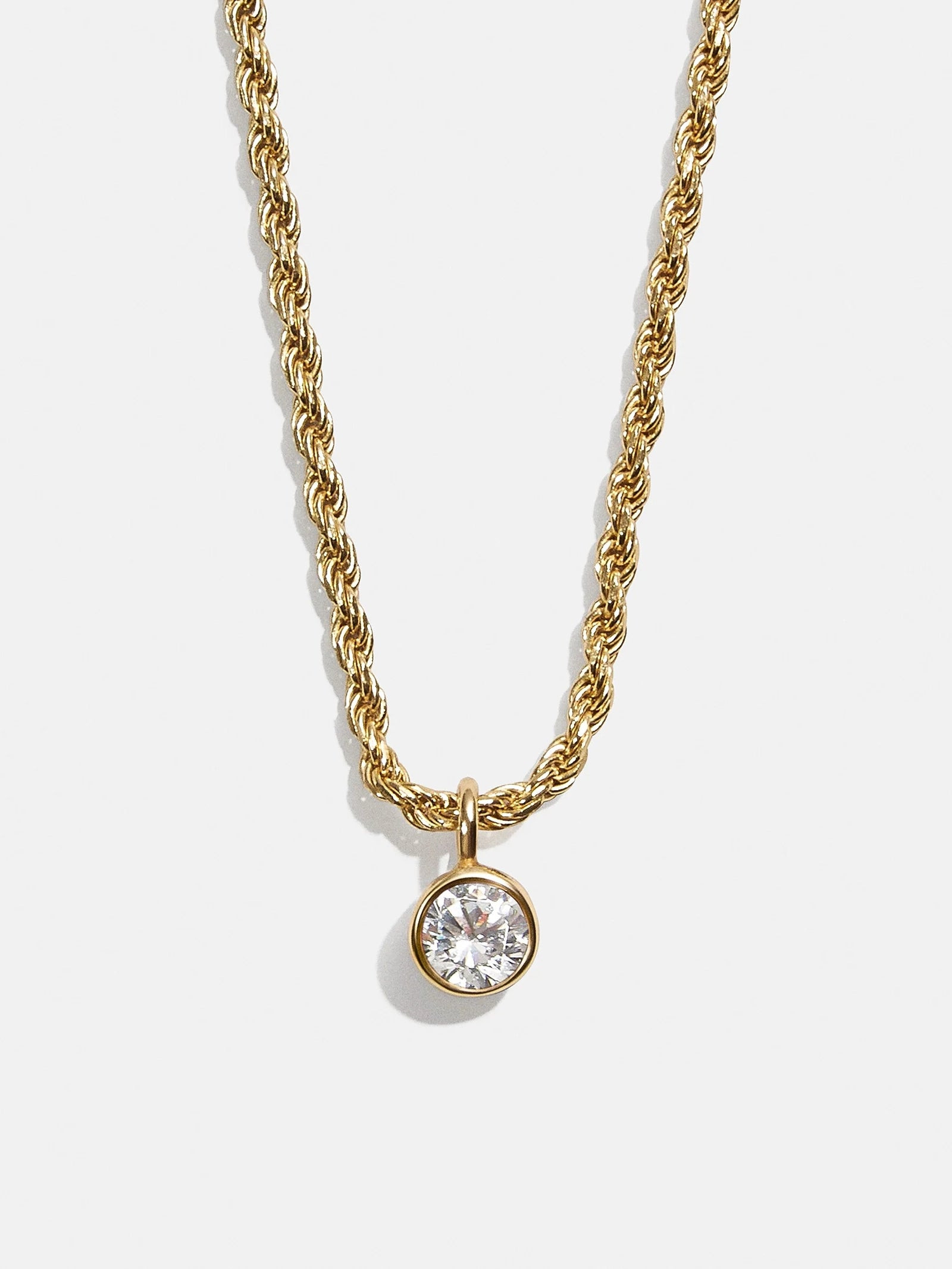 18K Gold Florence Birthstone Necklace - Crystal | BaubleBar