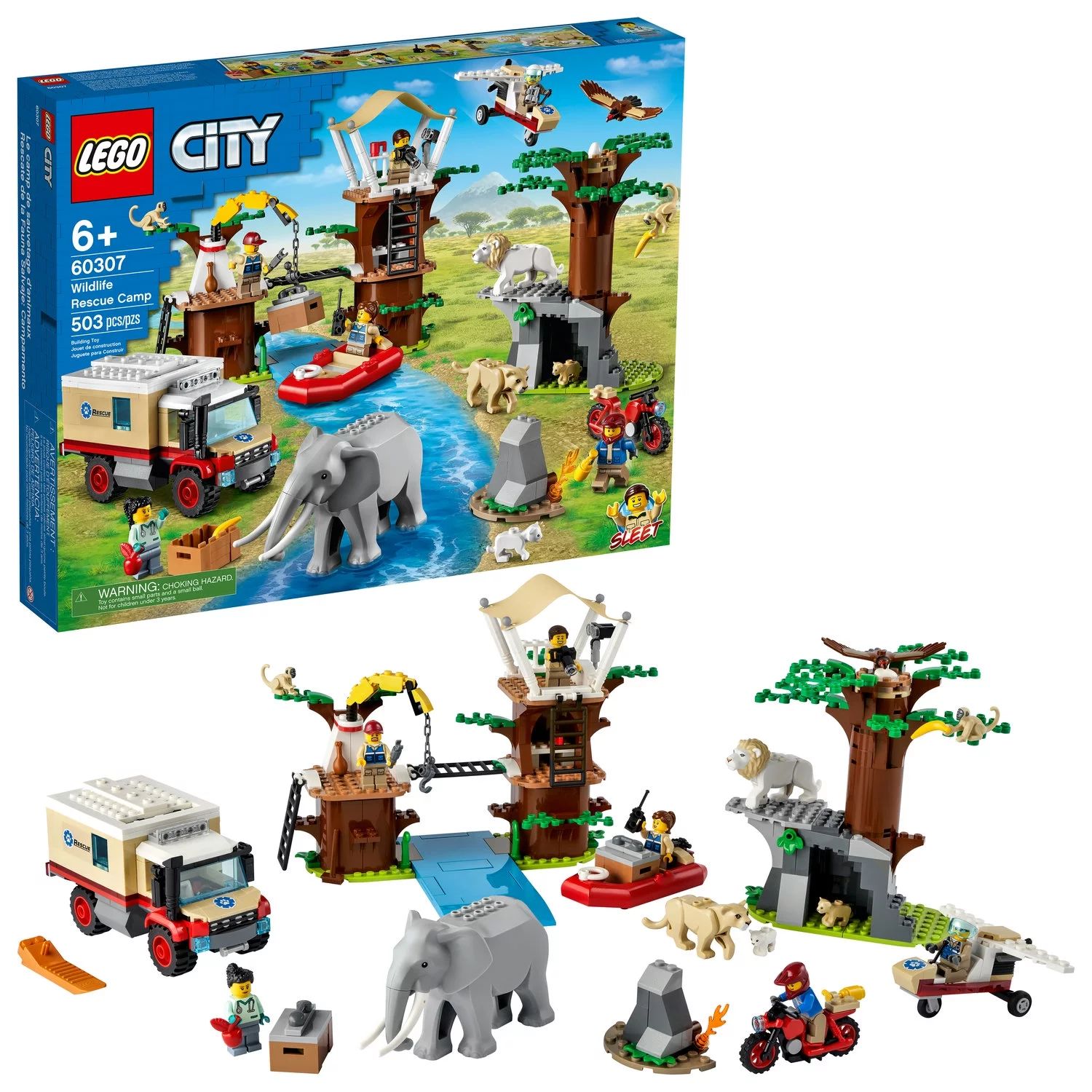 LEGO City Wildlife Rescue Camp 60307 Building Toy for Kids Aged 6 and Up (503 Pieces) - Walmart.c... | Walmart (US)