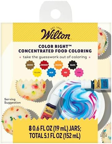Wilton Color Right Performance Food Coloring, Ultra-Concentrated Liquid Gel Colors for Icing, Fon... | Amazon (US)