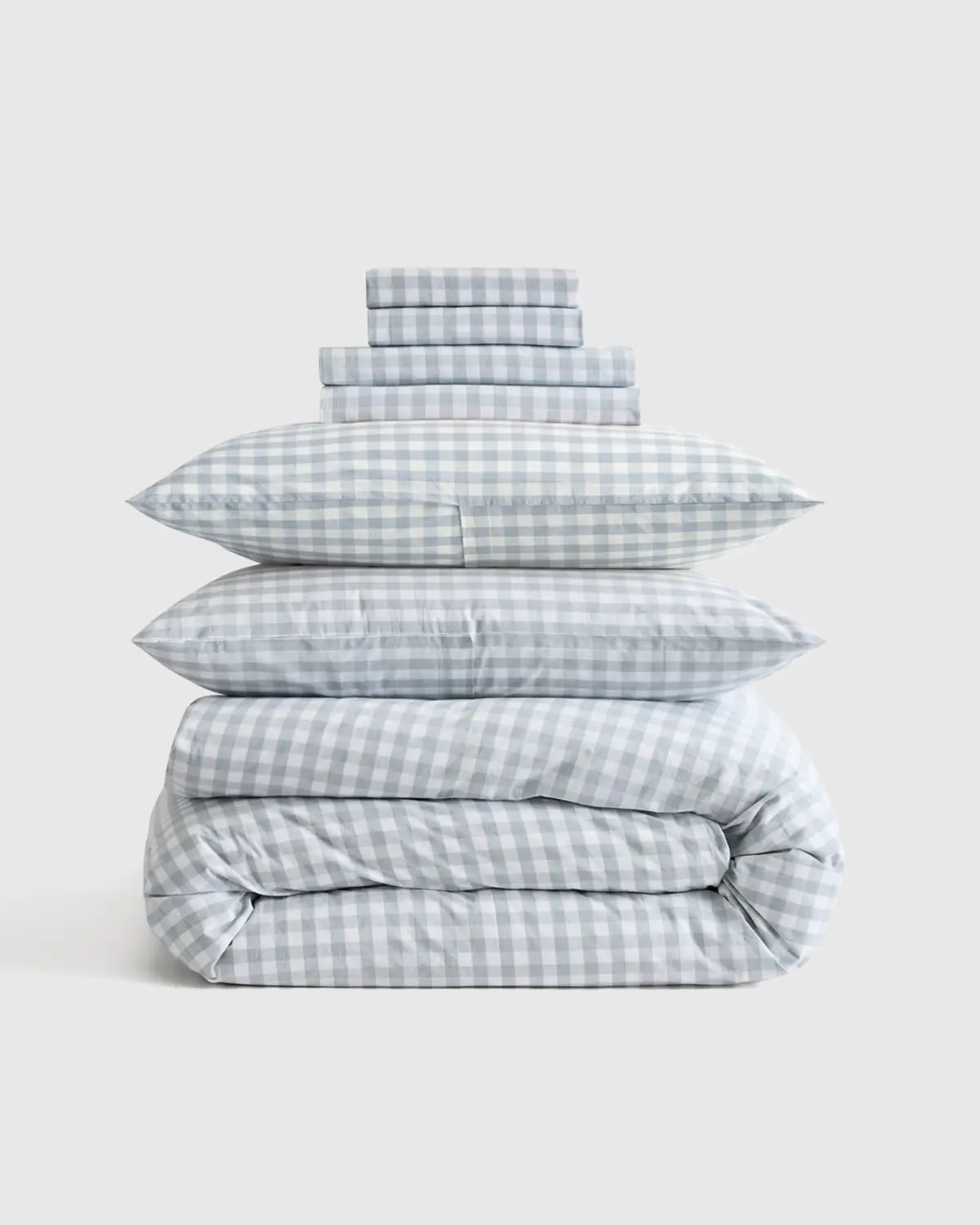 Classic Organic Percale Gingham Deluxe Bedding Bundle | Quince