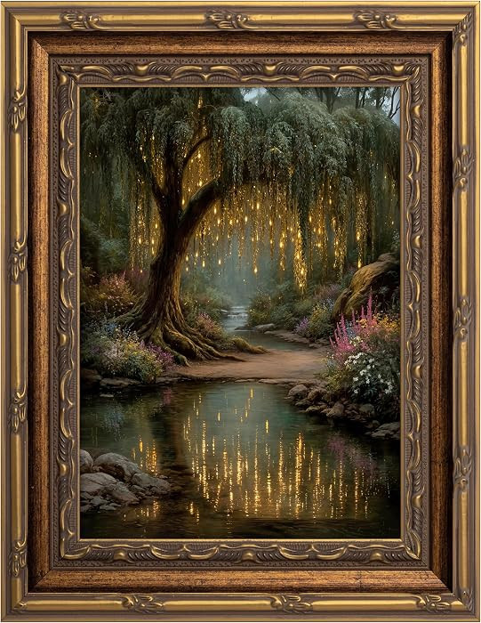 Framed Enchanted Forest Canvas Wall Art, Willow Tree Landscape, 12x16 Inch | Amazon (US)