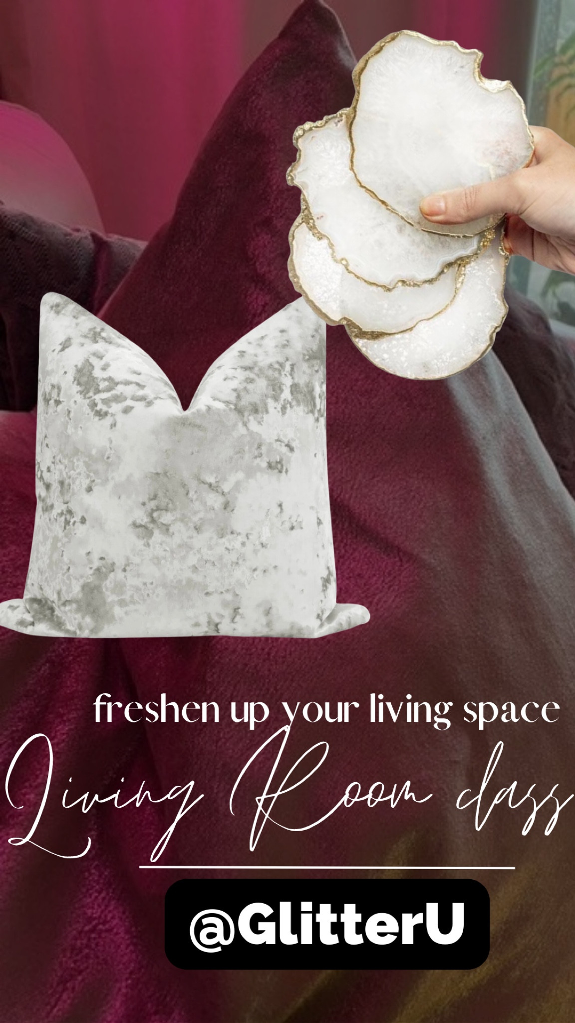 freshen up your living space with some new metallic pillow covers - i get 24x24" and of course REVAMP those old coasters - they get boring after a while.... #ltkpartner #ltkstyle #ltkhome #ltklivingspace #ltkfreshenup 

#LTKSeasonal #LTKFind #LTKunder100