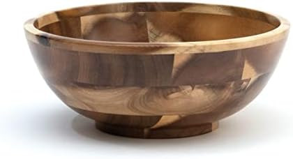 Lipper International Acacia Footed Round Flared Serving Bowl for Fruits or Salads, Small, 7" Diam... | Amazon (US)