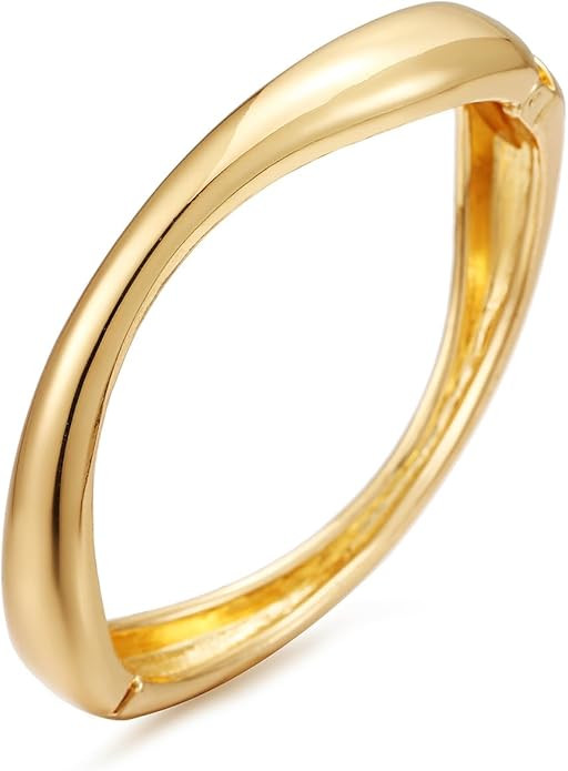 Chunky Gold Bangle Bracelets for Women Wide Cuff Bracelets Irregular Wrist Wrap Cuff Bangle Brace... | Amazon (US)