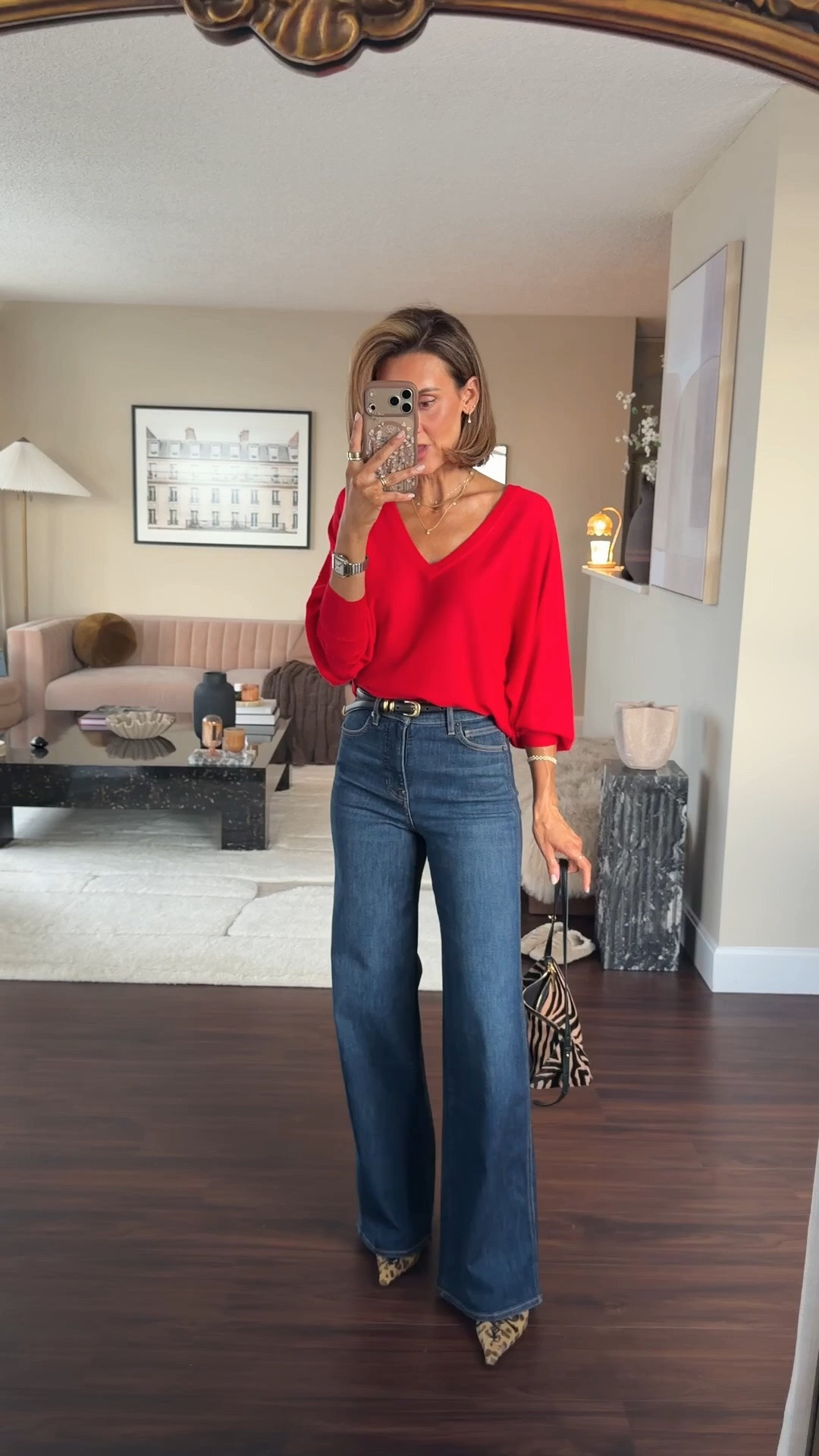 The most flattering pair of jeans I own! ❤️ paired with the newest Zara v-neck pullover! Size 25/xs 
Fall style, chic fall outfit

#LTKootd #LTKgrwm #LTKSeasonal