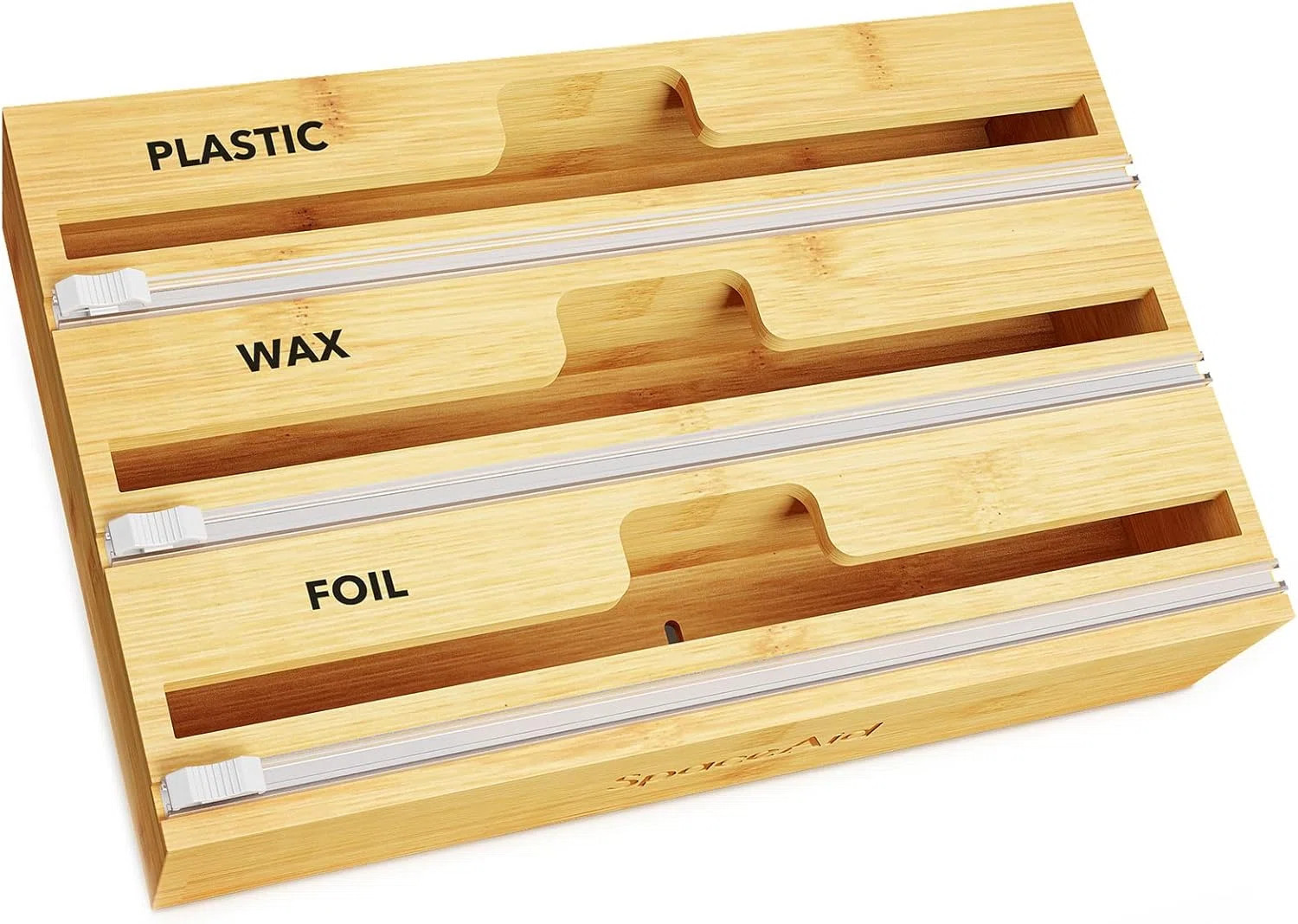 WrapNeat 3-in-1 Wrap Organizer with Cutter and Labels, Plastic Wrap, Aluminum Foil, and Wax Paper... | Wayfair North America