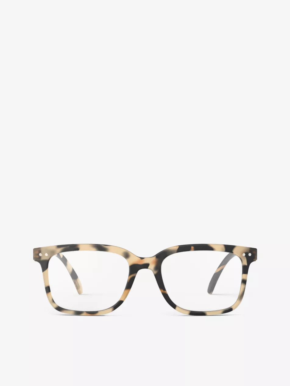 #L square-framed blue tortoise reading glasses | Selfridges
