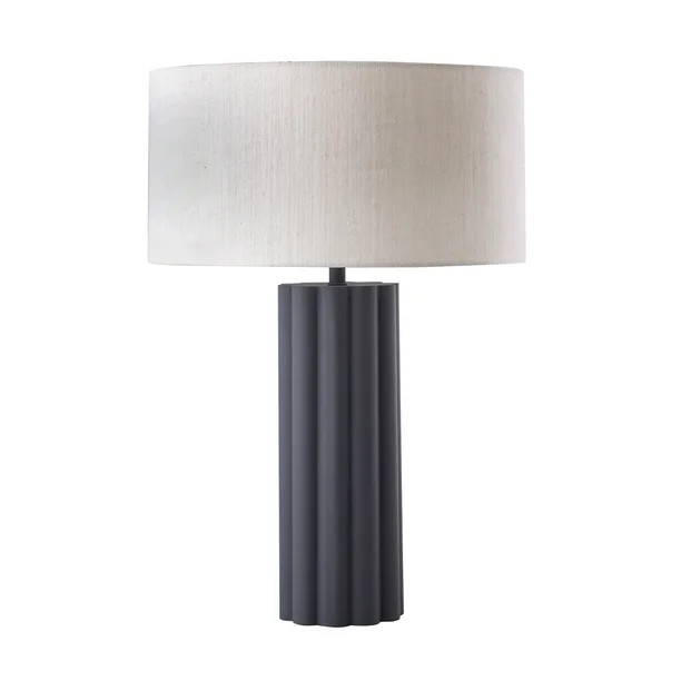 TOV Furniture Latur Grey and White Iron Table Lamp With Linen Shade | Walmart (US)