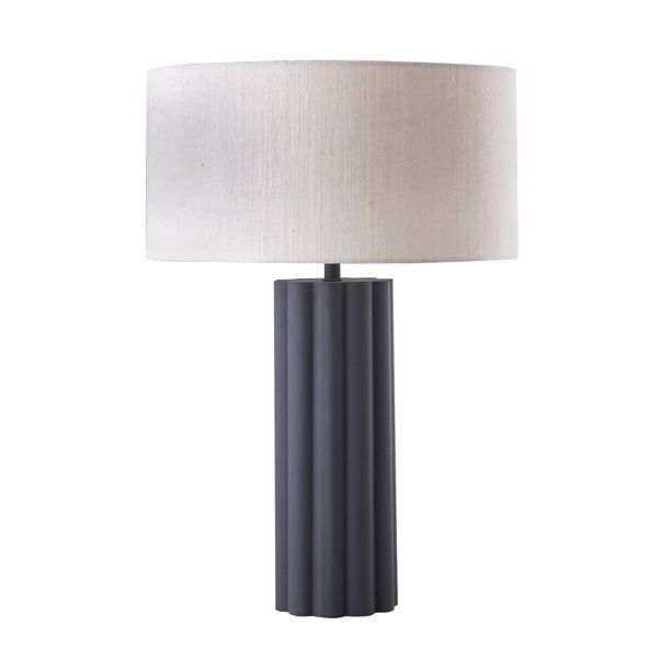 TOV Furniture Latur Grey and White Iron Table Lamp With Linen Shade | Walmart (US)