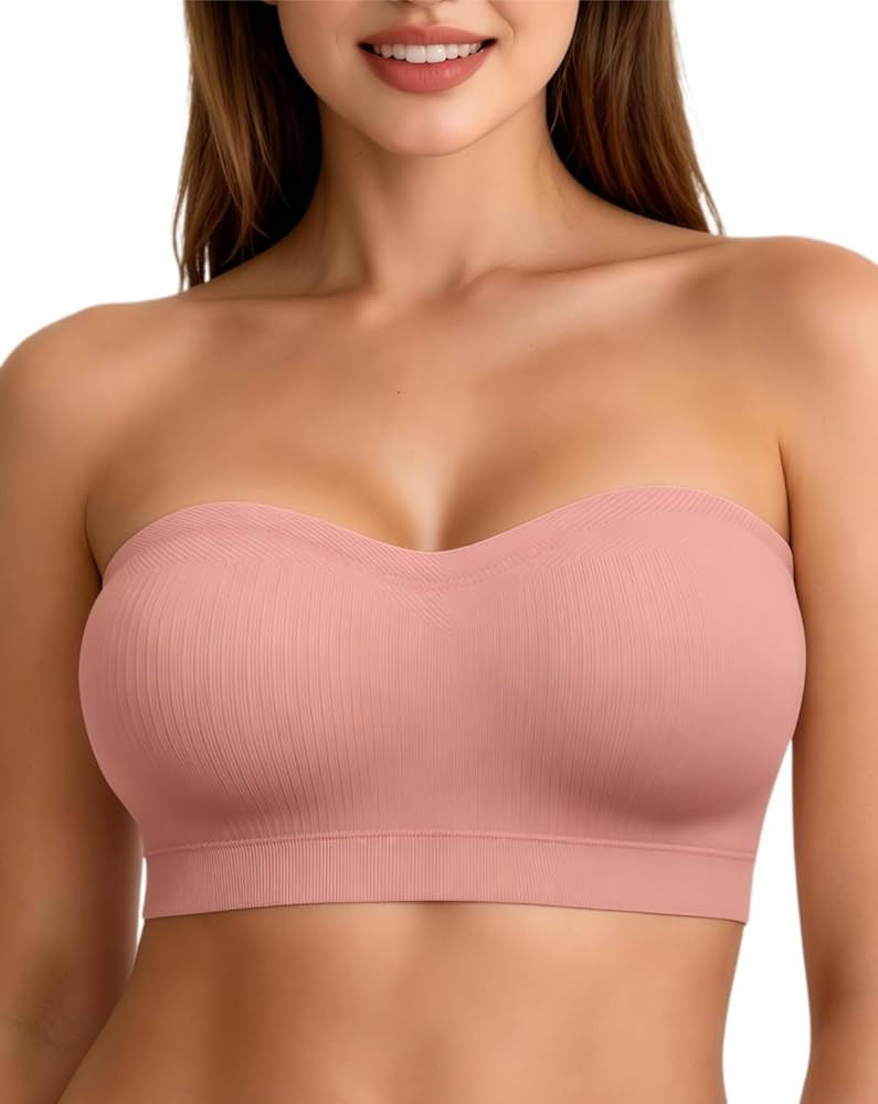 Vertvie Strapless Bra Wireless Non-Slip Push Up Bandeau Bras for Women Full Support Tube Tops Pad... | Amazon (US)
