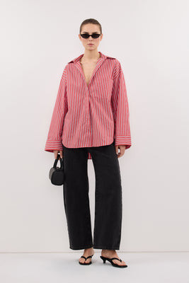 MISHA RED STRIPE SHIRT | DISSH