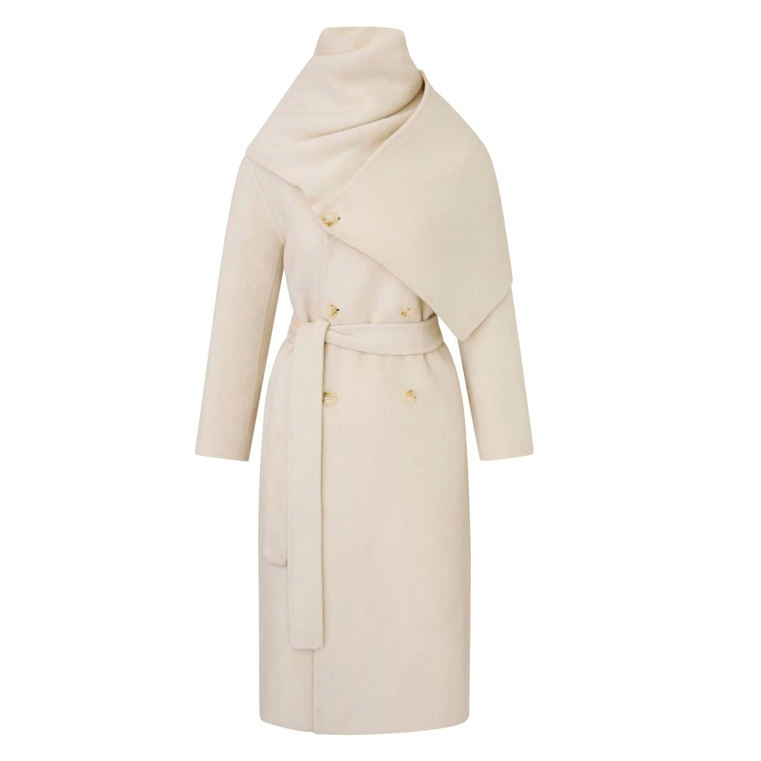 Amelia Cream Scarf Coat | Wolf & Badger