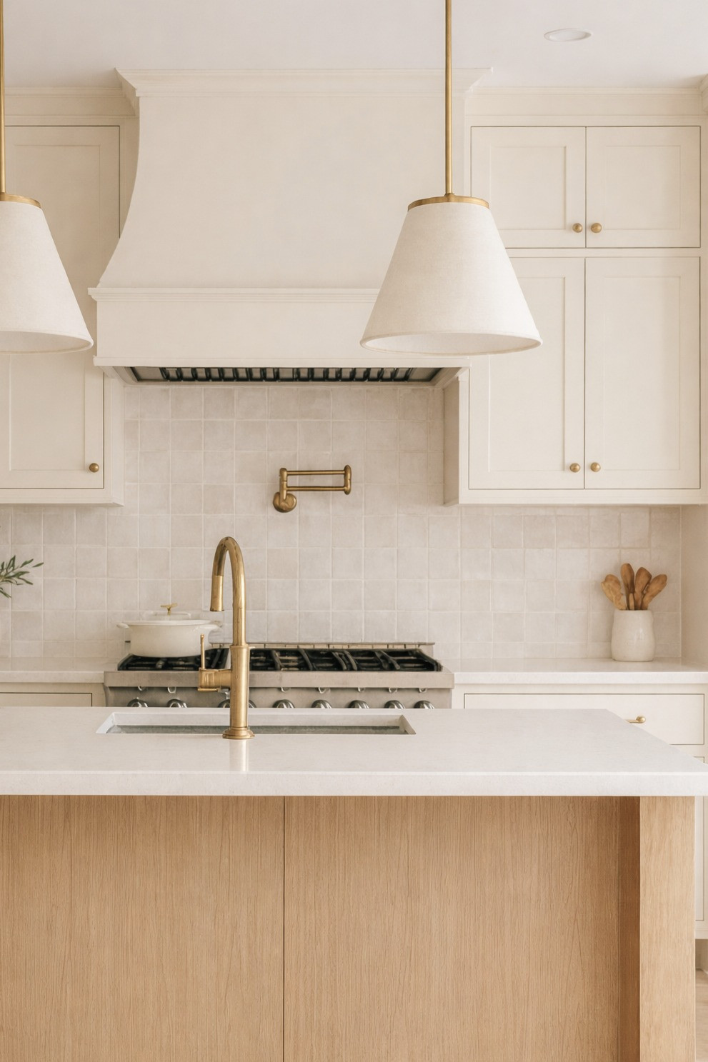 SHOP THE LOOK // Neutral Kitchen . Pendant Lights . Faucet . Counter Stools . Cabinet Hardware 

 #LTKHome #LTKSaleAlert