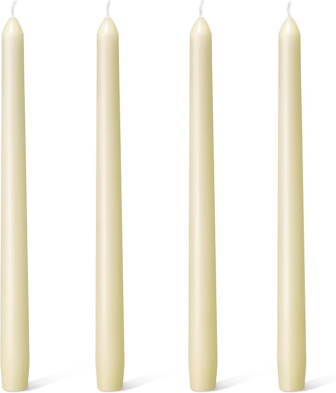 Everymoment Ivory Taper Candles - 4 Pack 10 Inch Candlesticks - Dripless & Smokeless Tapered Cand... | Amazon (US)