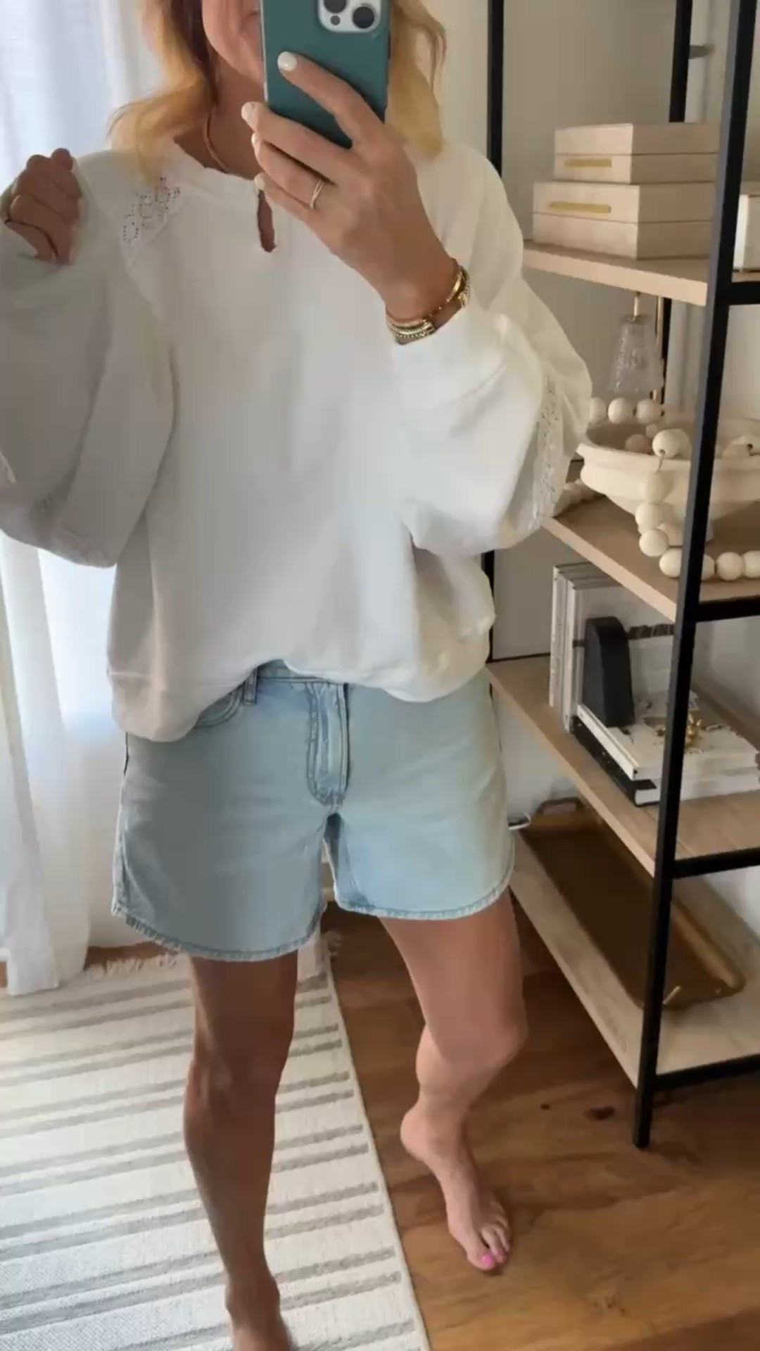 The cutest aerie sweatshirt and mom cut jean shorts! The shorts run a bit small so size up!

#LTKStyleTip #LTKFindsUnder50 #LTKWatchNow