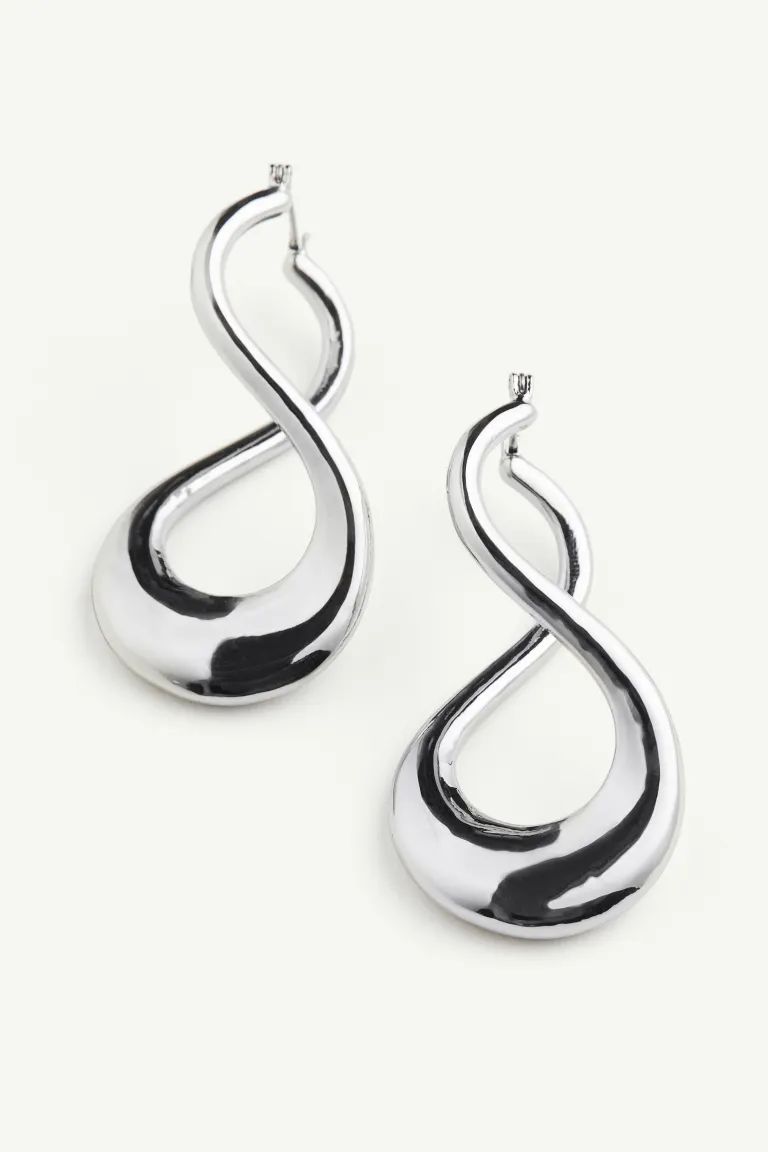 Twisted Earrings - Silver-colored - Ladies | H&M US | H&M (US + CA)
