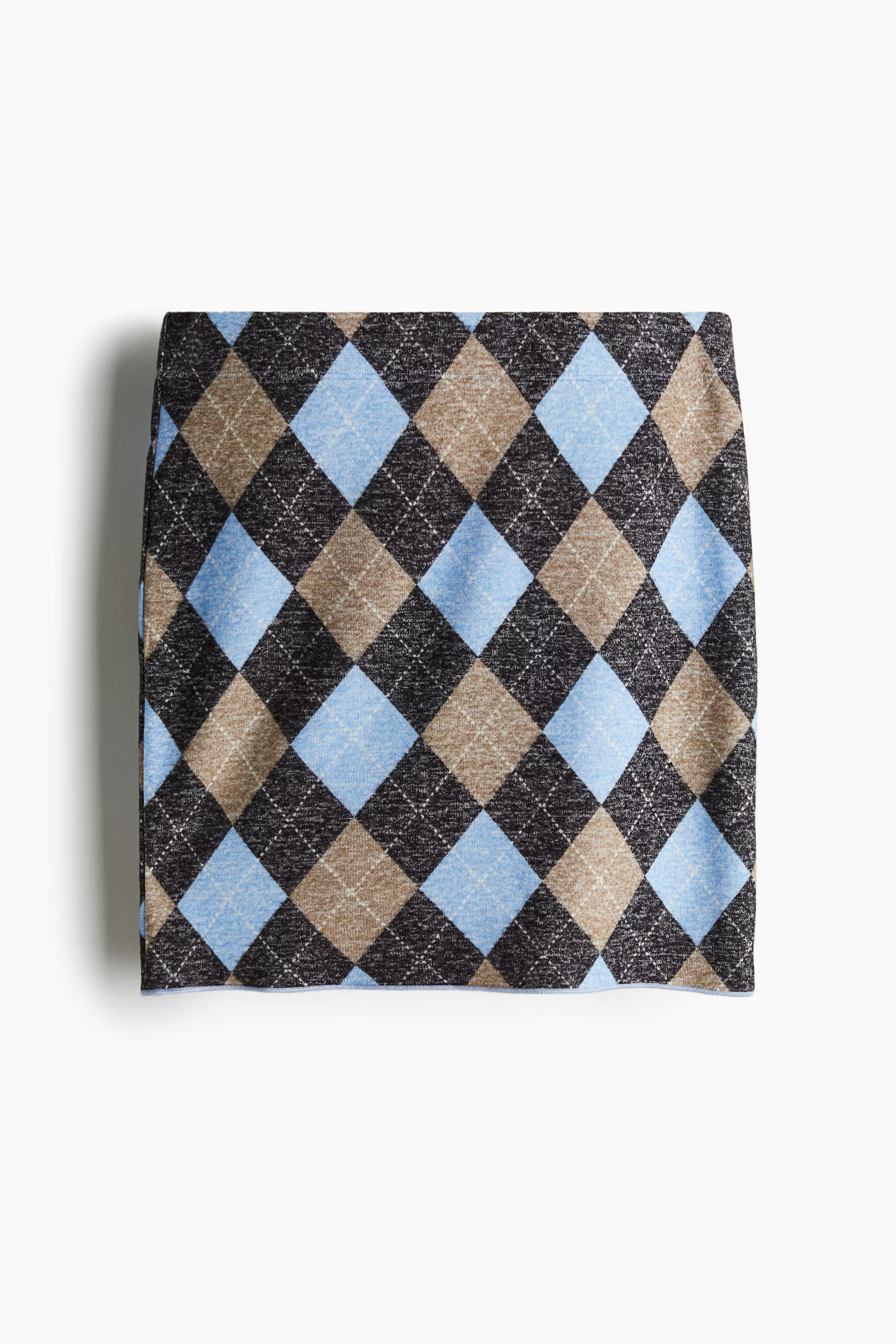 Fine-knit mini skirt - Dark grey/Argyle-patterned - Ladies | H&M GB | H&M (UK, MY, IN, SG, PH, TW, HK)