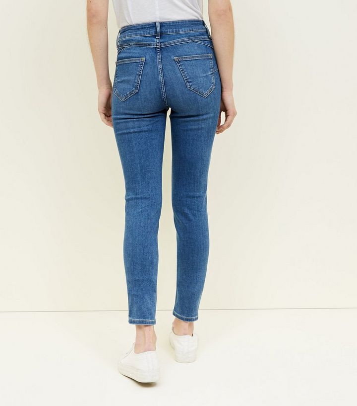 Blue Super Skinny 'Lift & Shape' Jeans Add to Saved Items Remove from Saved Items | New Look (UK)