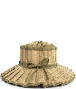 Olive Grove Vienna Woven Pleated Sun Hat | Dillard's