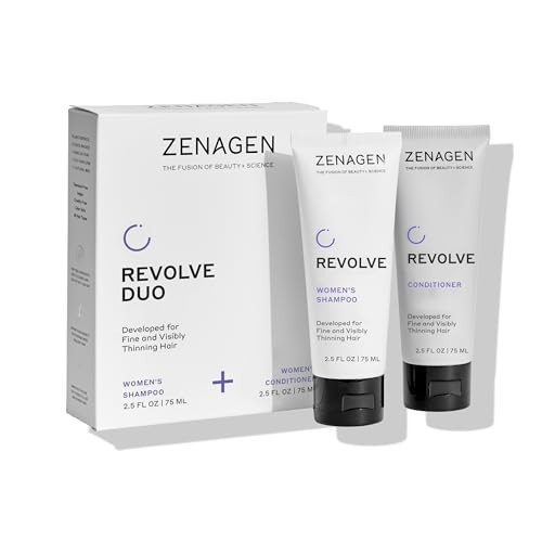 ZENAGEN Revolve Women's Travel Kit | Shampoo + Conditioner for Fine & Visibly Thin Hair, Promotes Thicker Fuller Hair, Plant-Based Formula, Color-Safe, Vegan | Amazon (US)