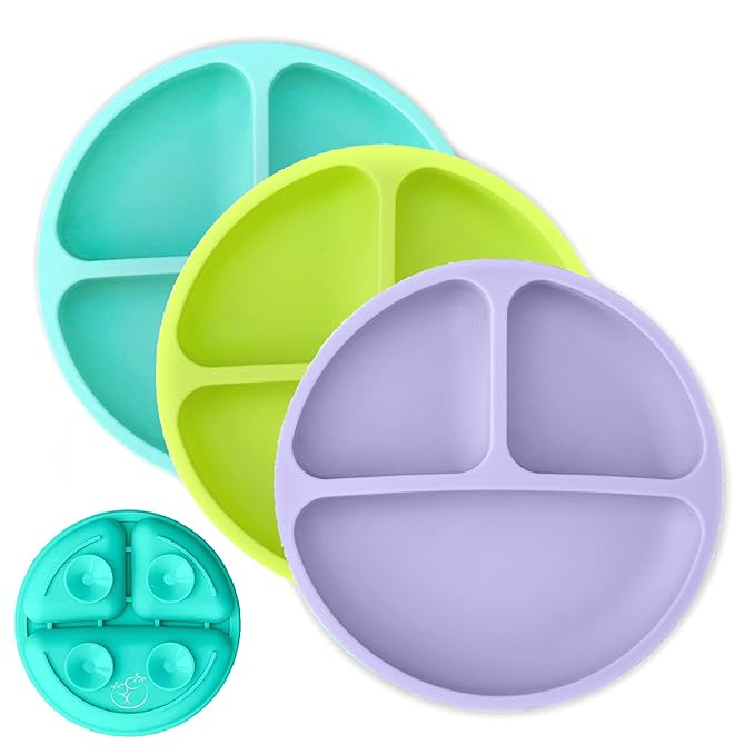 Hippypotamus Toddler Plates with Suction - Baby Plates - 100% Food-Grade Silicone Divided Plates ... | Amazon (US)