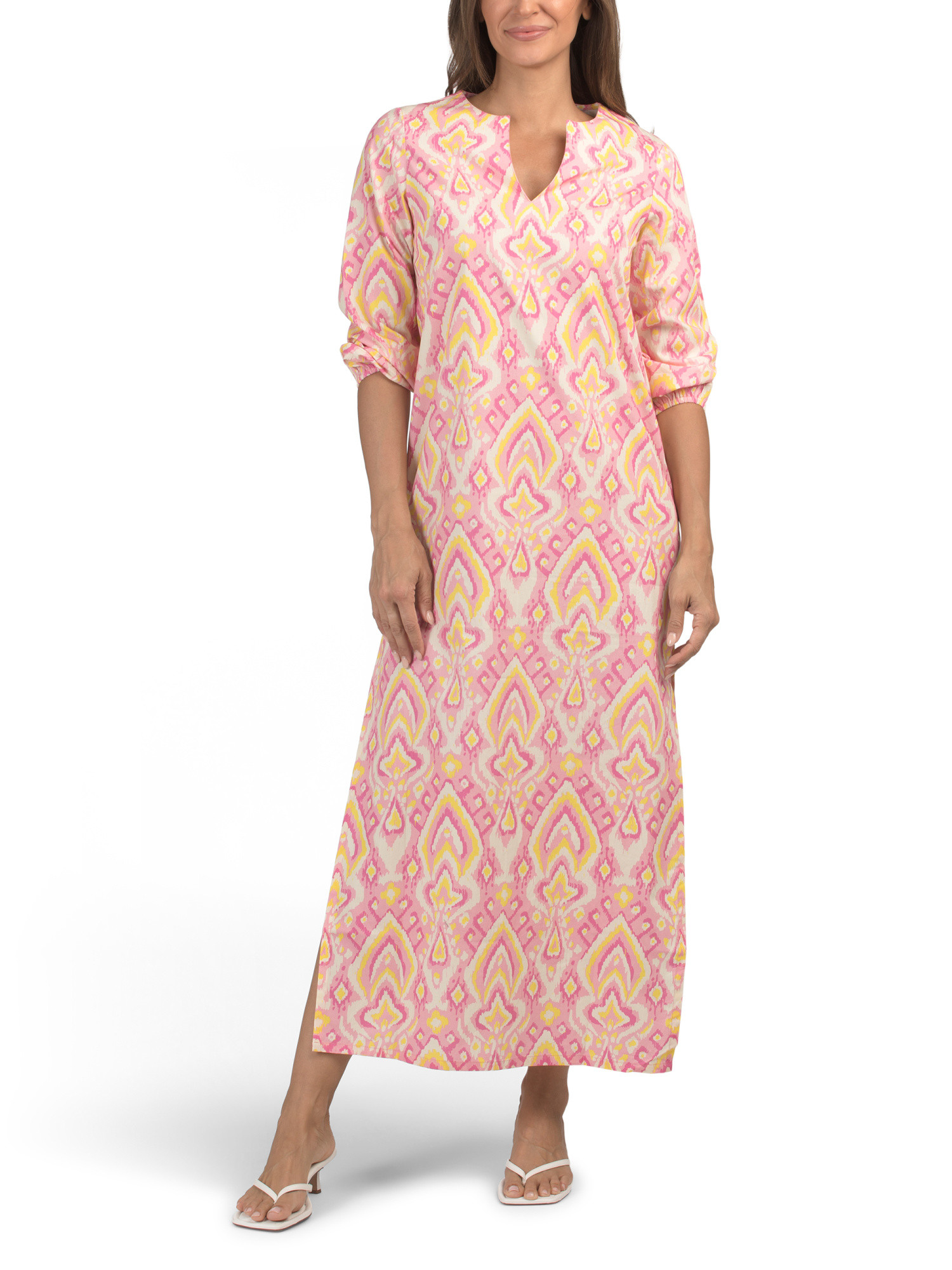 Printed Long Sleeve Maxi Caftan Dress | Marshalls