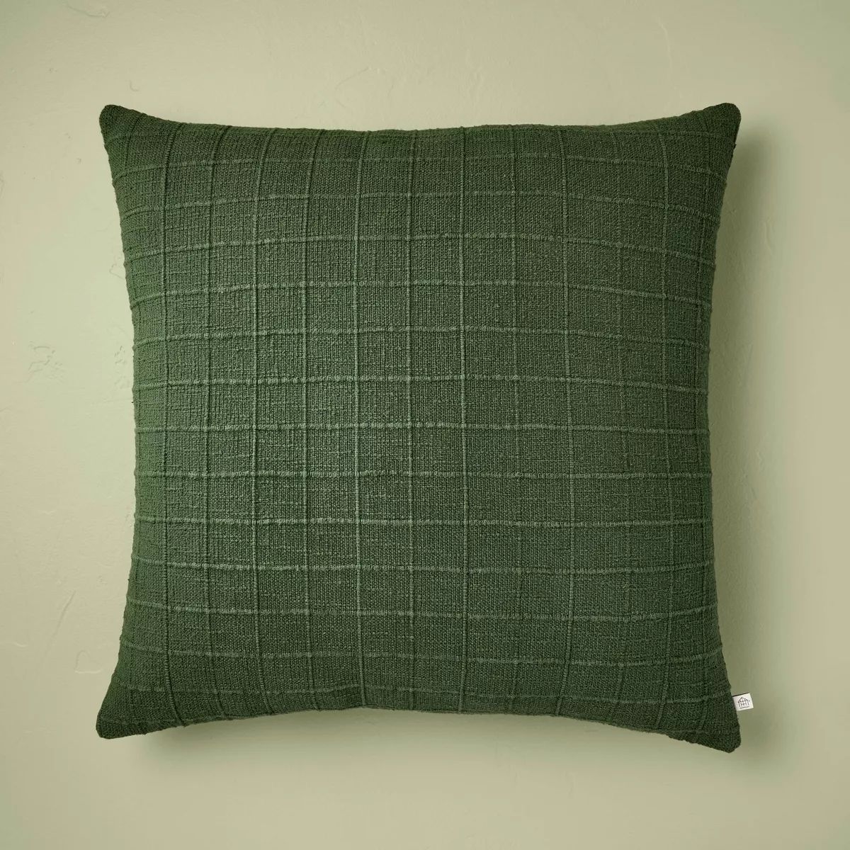 Textured Grid Square Throw Pillow Dark Green - Hearth & Hand™ with Magnolia | Target