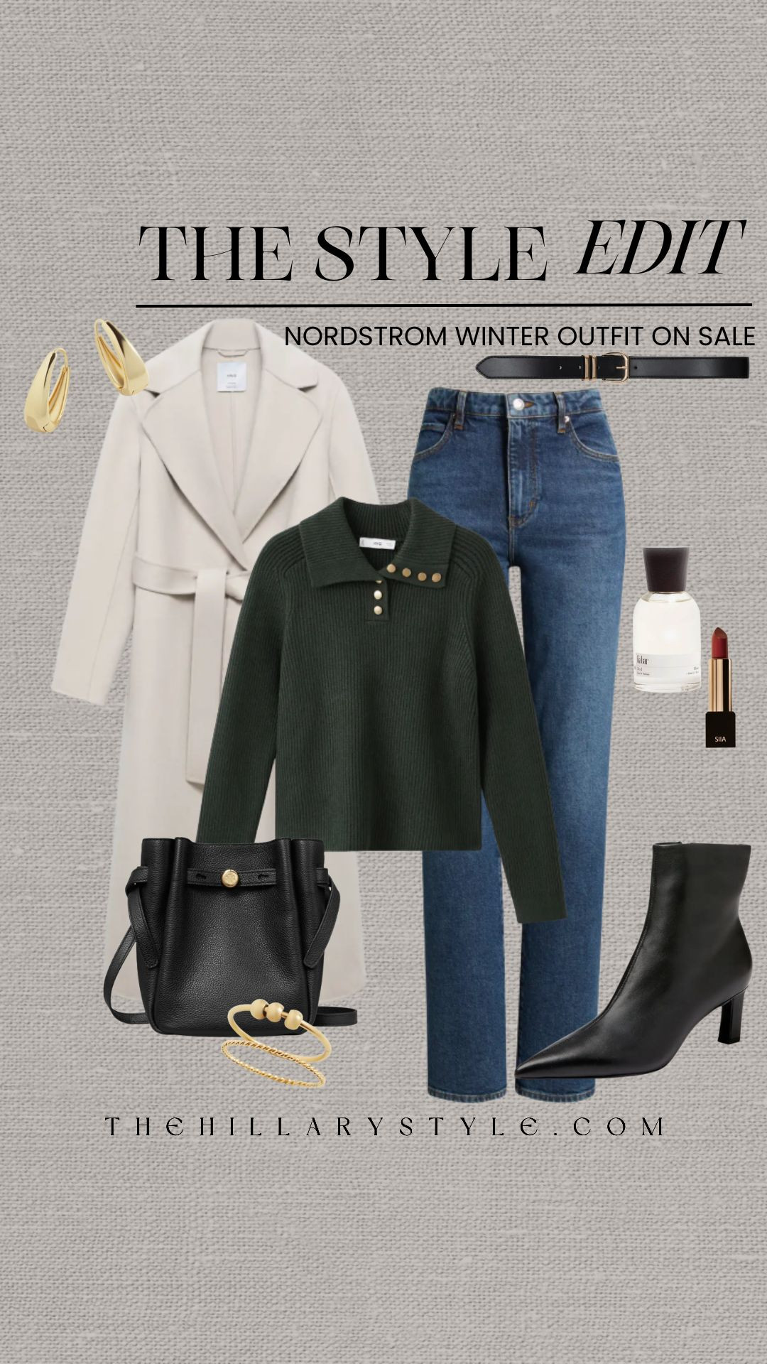 The Style Edit | Nordstrom Winter Half-Yearly Sale Outfit

Level up your winter style with this sophisticated and timeless look from the Nordstrom Half-Yearly Sale. This curated outfit of the day features high-end staples at incredible sale prices, making it the perfect time to build your designer capsule wardrobe. The star of the look is a stunning cream wool coat paired with a forest green Mango sweater featuring elegant gold button detailing.

Style these with classic Frame denim and sleek black leather boots for a polished, everyday aesthetic. I’ve finished the look with luxe accessories, including a Tory Burch bucket bag, a classic leather belt, and gold statement jewelry. These Nordstrom sale finds are the definition of "quiet luxury" and are perfect for everything from the office to a winter dinner date. Grab these winter essentials before they sell out!

#TheHillaryStyle #NordstromSale #HalfYearlySale #WinterOutfits #QuietLuxury #MangoCommunity #FrameDenim #ToryBurch #WinterStyle2026 #CapsuleWardrobe #DesignerDeals #OOTDInspo #LTKsalealert #PinterestFashion #ClassicStyle 

 

#LTKootd #LTKSeasonal #LTKSaleAlert