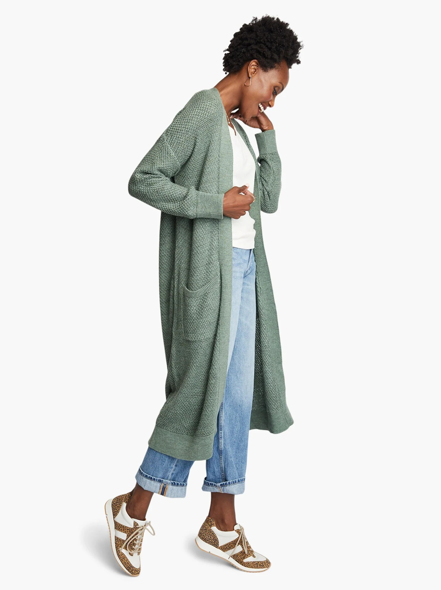Neva Long Cardigan (Grey Marl / 1X) | ABLE Clothing