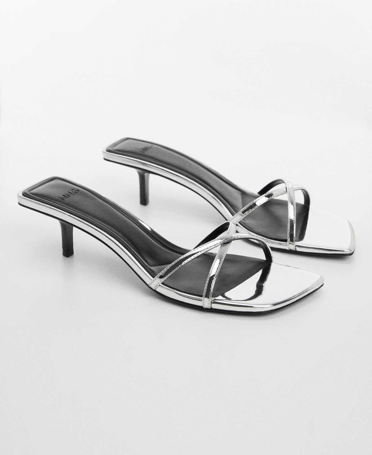 Mango Women's Metallic Strap Sandals - Silver | Macy's