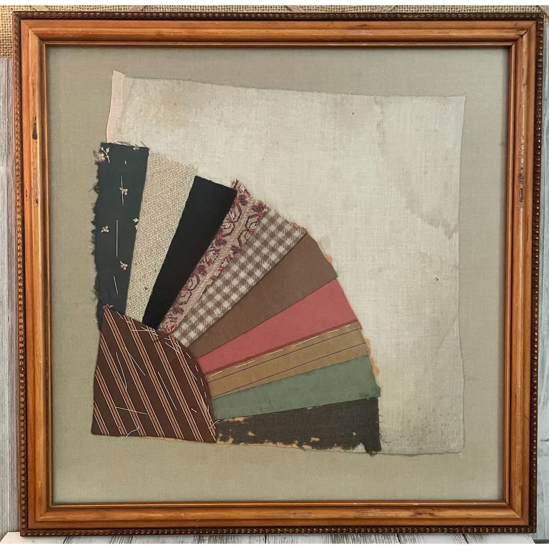 Vintage Framed Quilt Fabric Artwork 16" x 16" | Etsy (US)