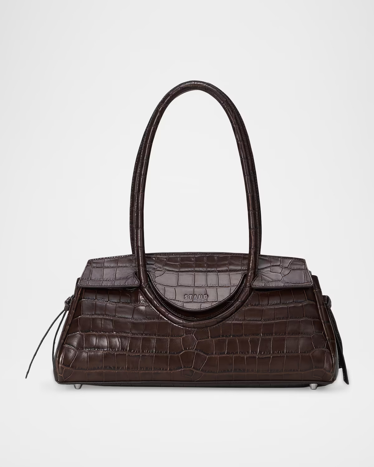 Maude Croc-Embossed Leather Shoulder Bag | Neiman Marcus