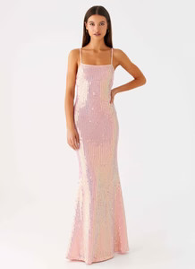 Attitude Knit Sequin Maxi Dress - Iridescent Pink | Peppermayo (Global)