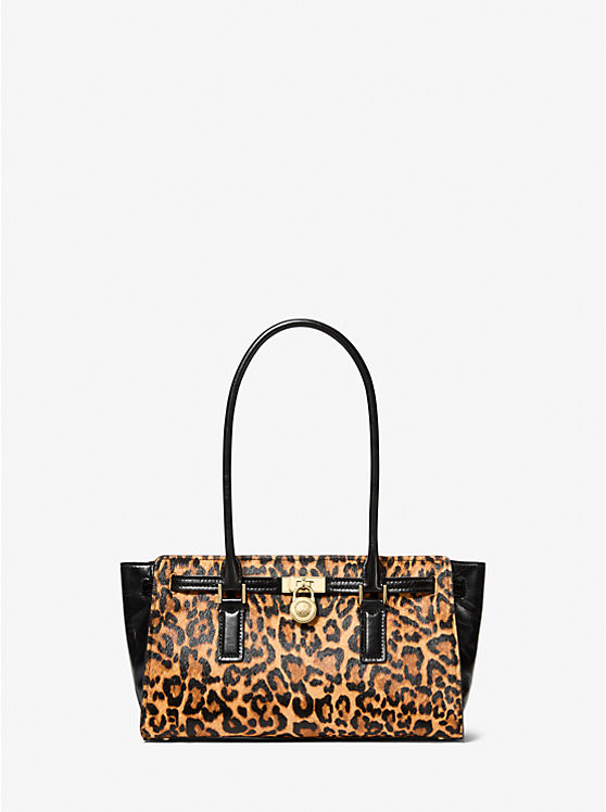Hamilton Moderne Small Leopard Print Calf Hair Satchel | Michael Kors US